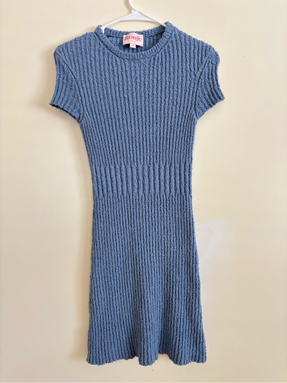 Rouje Blue Ribbed Knit Mini Dress size 36